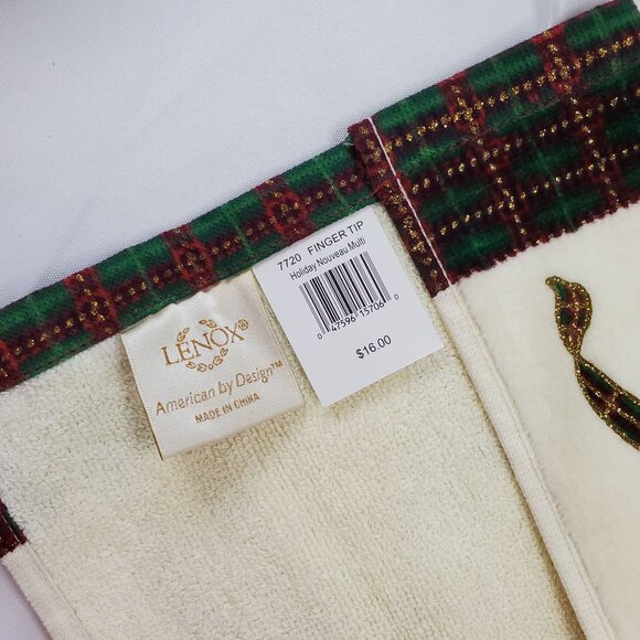 Lenox Christmas Holiday Nouveau Hand and Fingertip Towels Set Of 3 - Picture 8 of 10